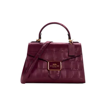 COACH Pepper Leather Handbag, Crossbody Bag, Shoulder Bag Medium Size Women's Purple