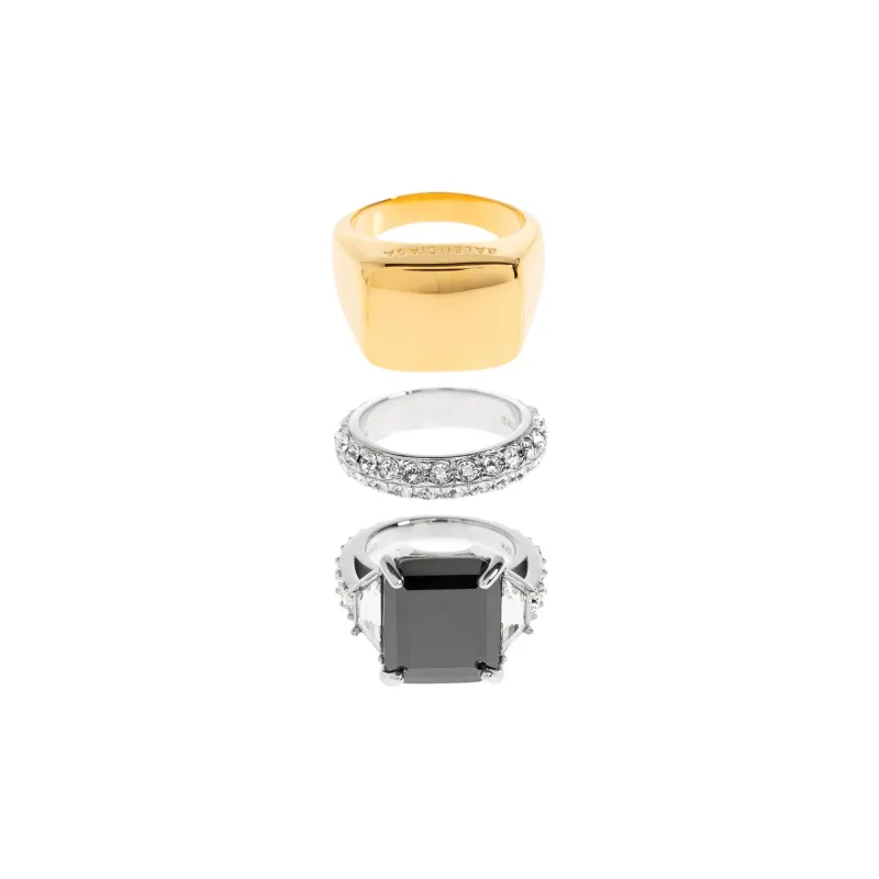 Balenciaga Set Of Three Rings Mini Evening Ring Set-0