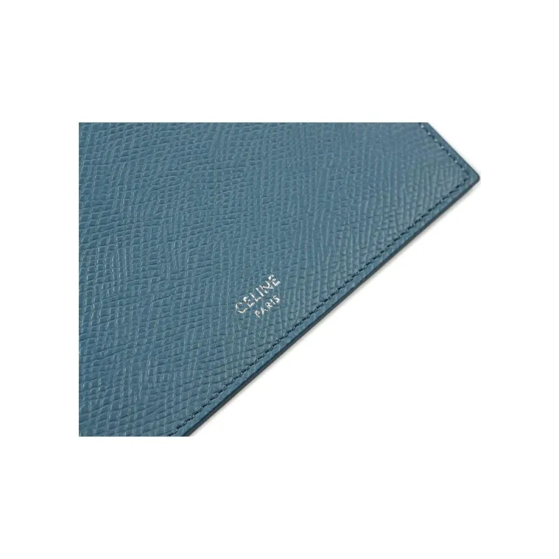 CELINE Cow Leather Card Holder Men's Blue-4