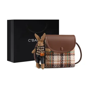 C°BANNER Fabric, Synthetic Leather Small Square Bag Shoulder Bag Regular Women's Coffee