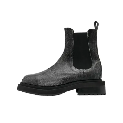 ECKHAUS LATTA Mike Cracked-effect Leather Boots