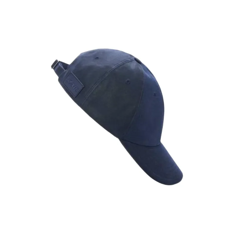 LOEWE Wax Treated Canvas Baseball Caps Unisex Blue-1