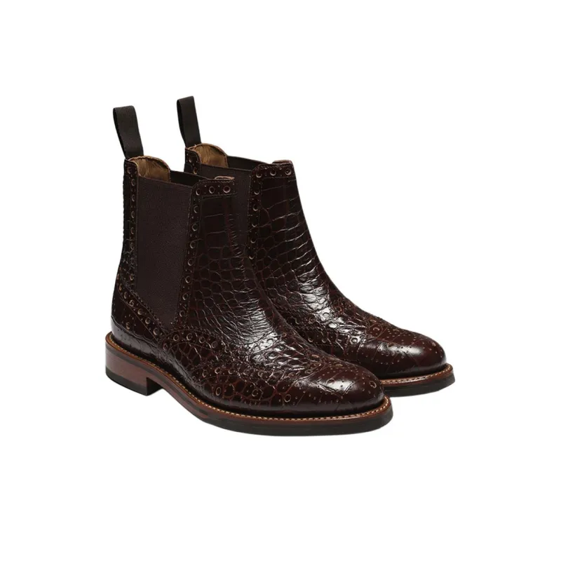 GRENSON Short Chelsea Boots Women's Brown-3