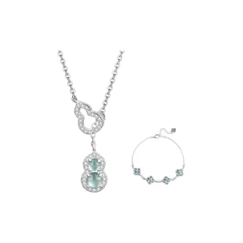 Long Fu Glutinous Jade New Year Gift Good Luck Jewelry Necklace Women's