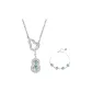 Gourd Jadeite Necklace+Four-Leaf Clover Jadeite Bracelet Two-Piece Set
