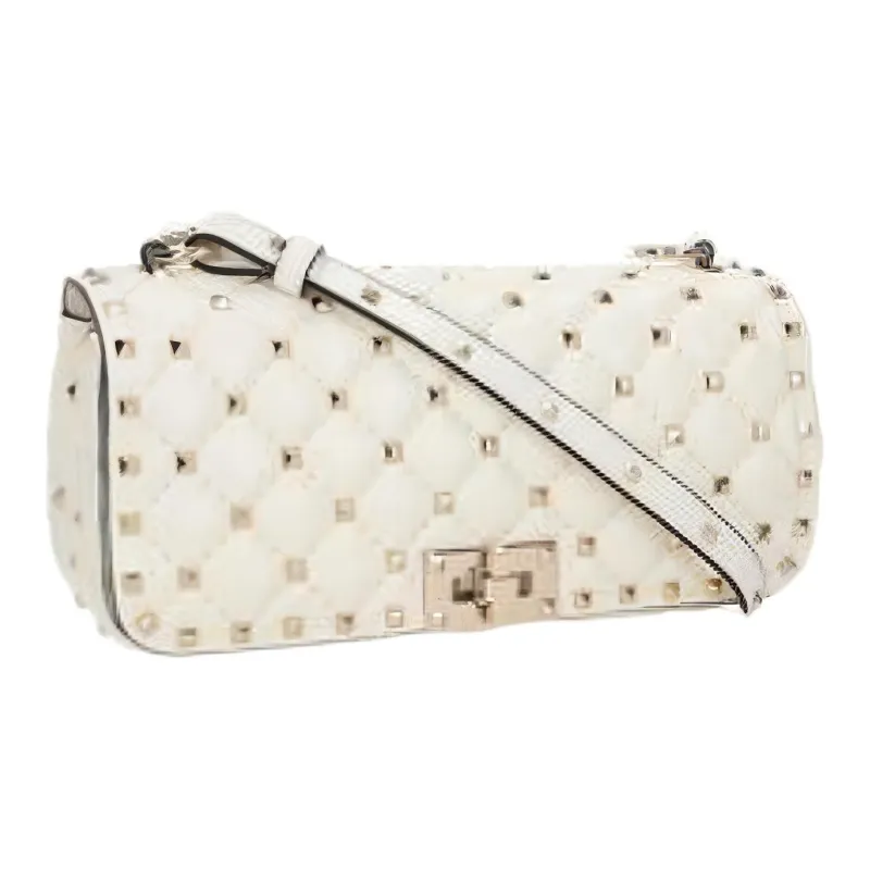 Valentino Quilting Leather Portable Crossbody Bag Shoulder Bag Women's White-1