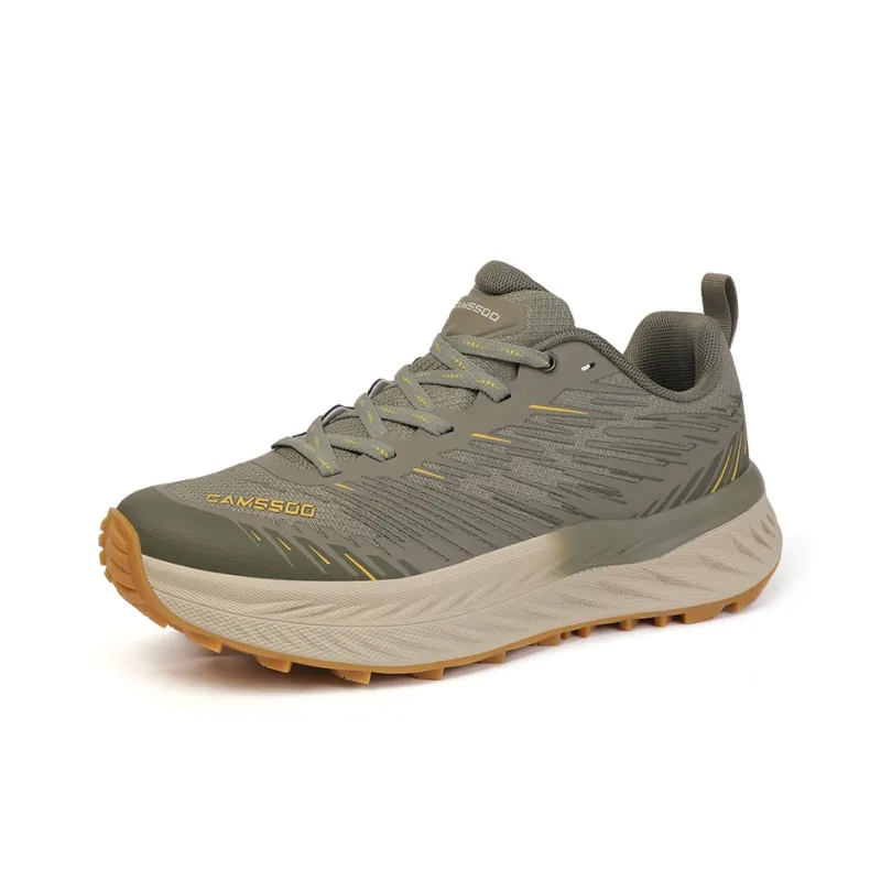 Camssoo Cushioned Slip Resistant Breathable Low Top Trekking Shoes Men's Light Green-1