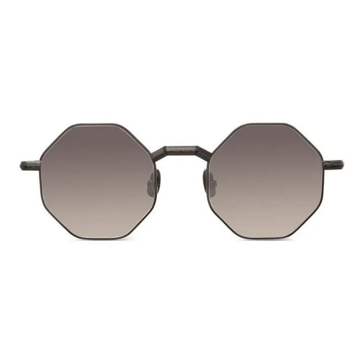 STEFANO RICCI Rhodium-Plated Irregular Shape Sunglasses Unisex Black-1