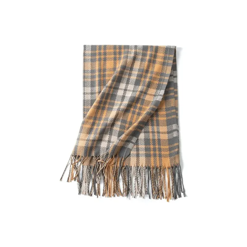 PISHUSHU Polyester Knit Scarves Unisex Pink-5