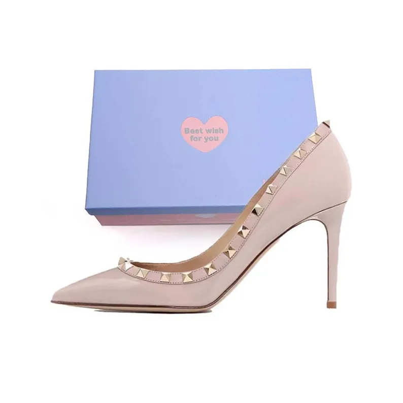Xingdiman Slim Heel High Heels Women's Black Nude [ Gift Box Set ]-16