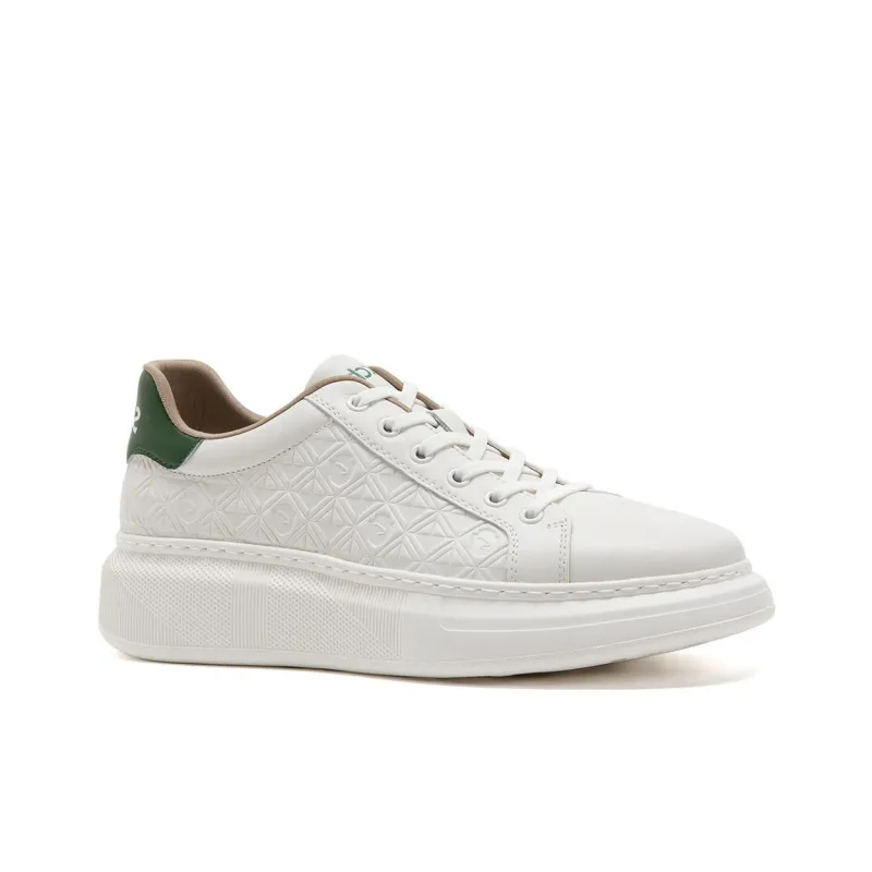 Satchi Low Top Skateboard Shoes Men's White Green-1