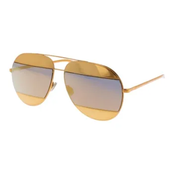 DIOR Metal Aviator Sunglasses Unisex Gold