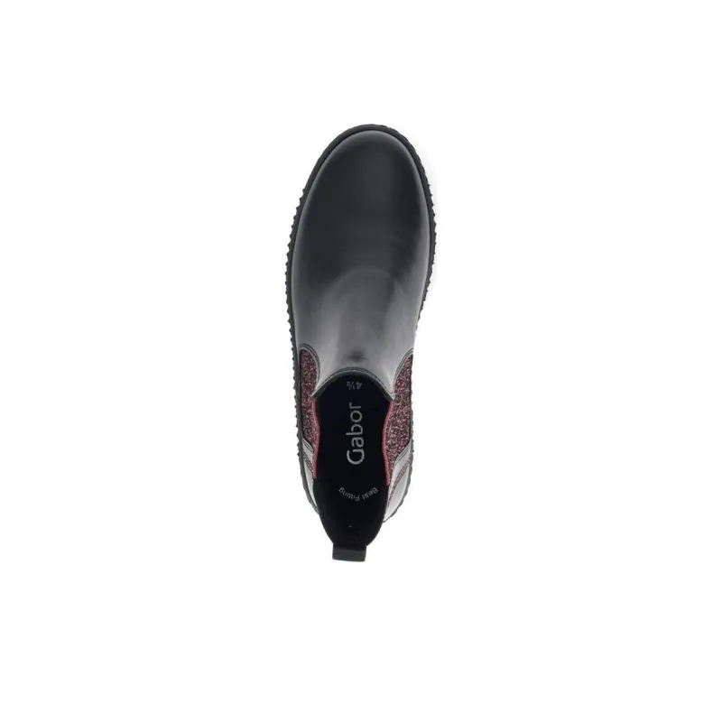 Gabor Fashion Short Chelsea Boots 3.5cm Women's Black-3