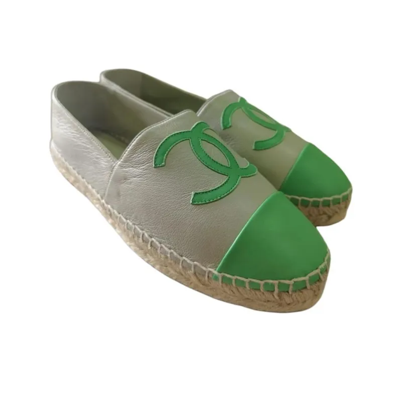 CHANEL Espadrilles Women's Beige Green-3