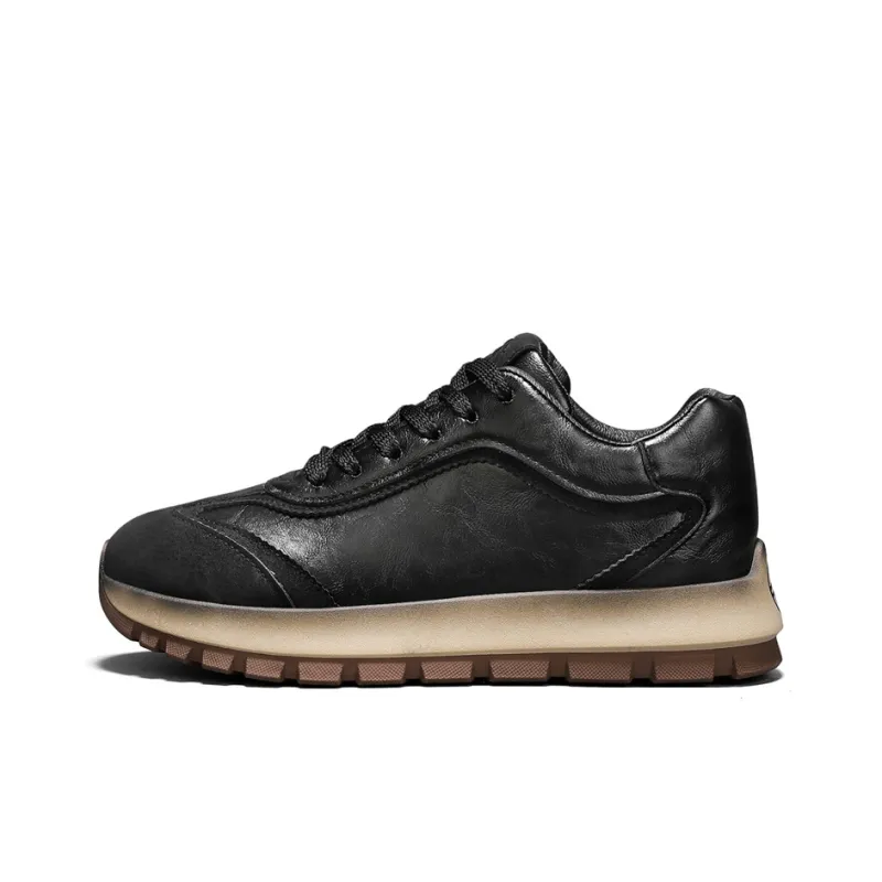 Meiretu Abrasion Resistant Height Increasing Thermal Low Top Casual Shoes Men's-0