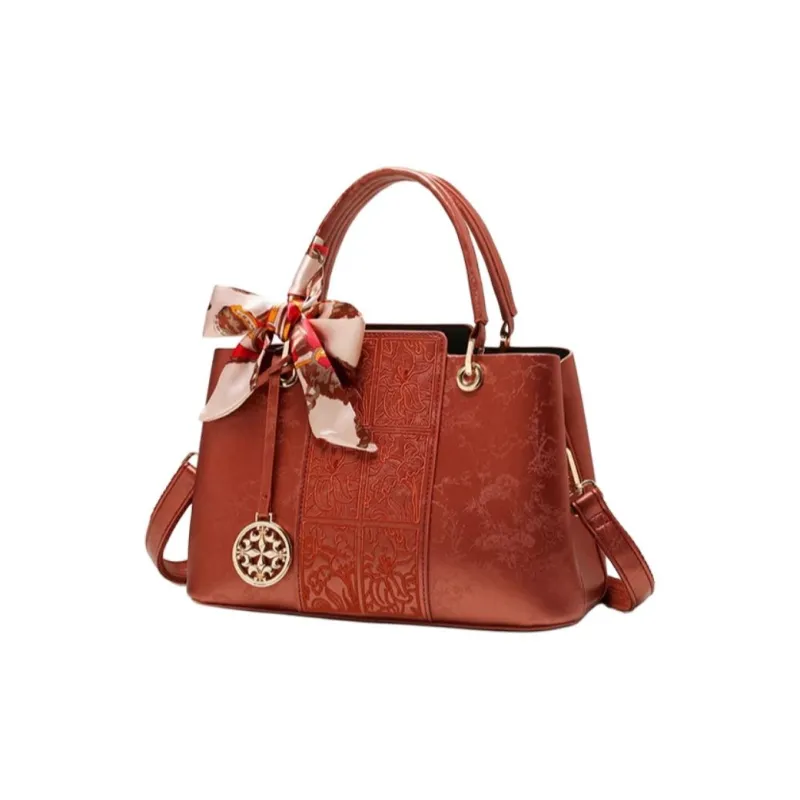 PAYOT Microfiber Synthetic Leather Shoulder Bag, Crossbody Bag, Handbag Regular Women's Chinese Style Red-1