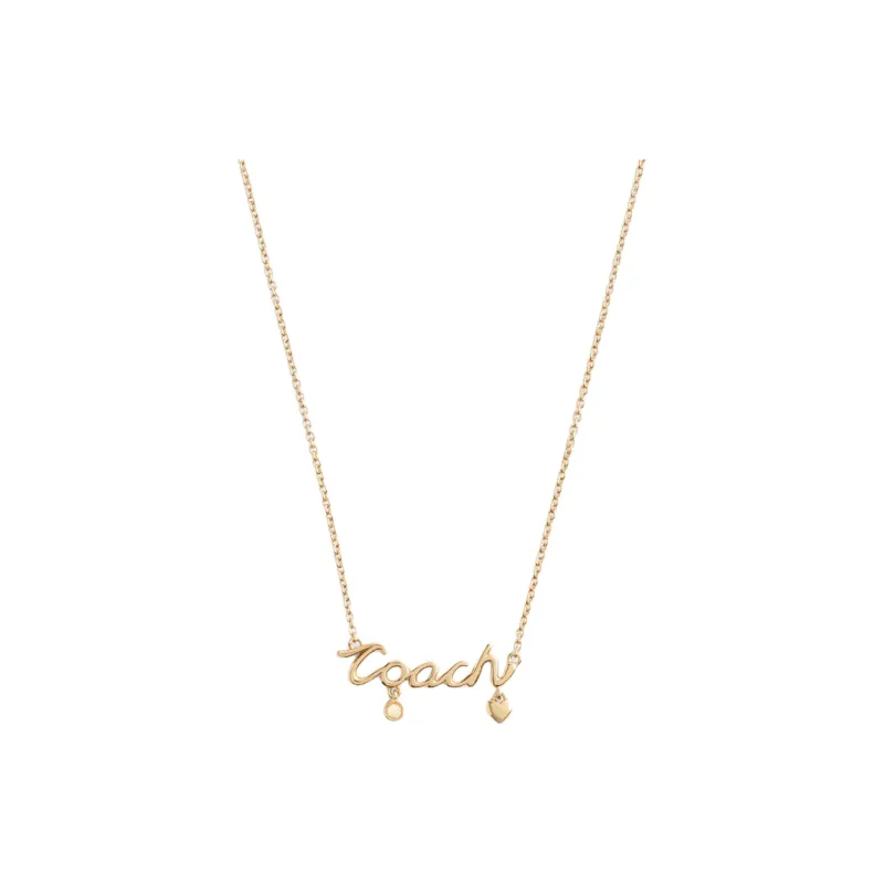COACH Glass Necklaces Women's Gold-0