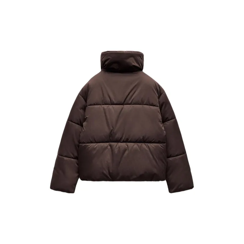 ZARA Puffer Jacket Women's Brown-1