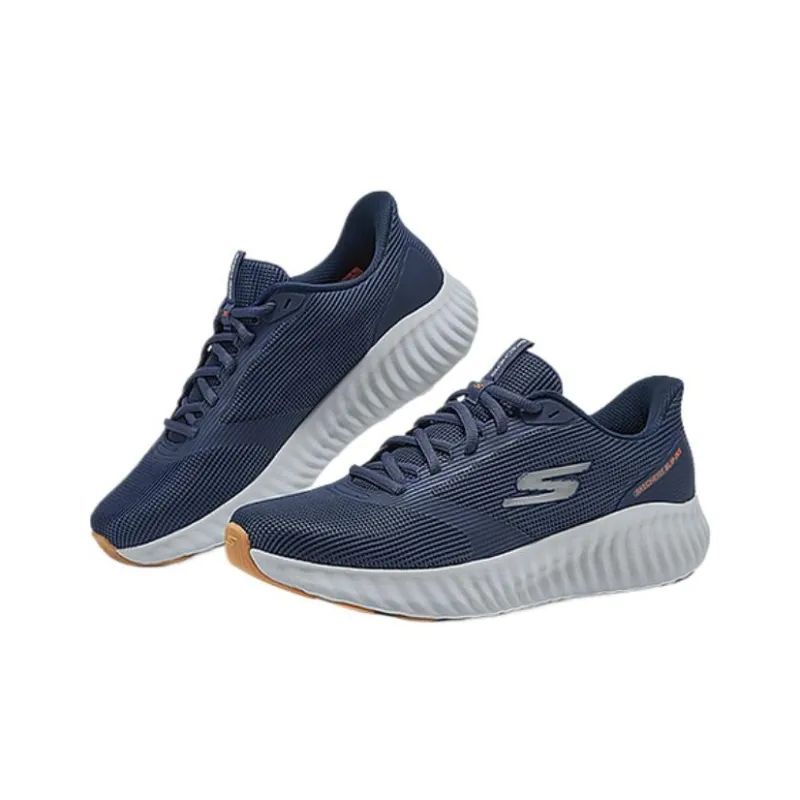 Skechers Wear resistant Non slip And Breathable Low Top Running Shoes Men's Blue-3