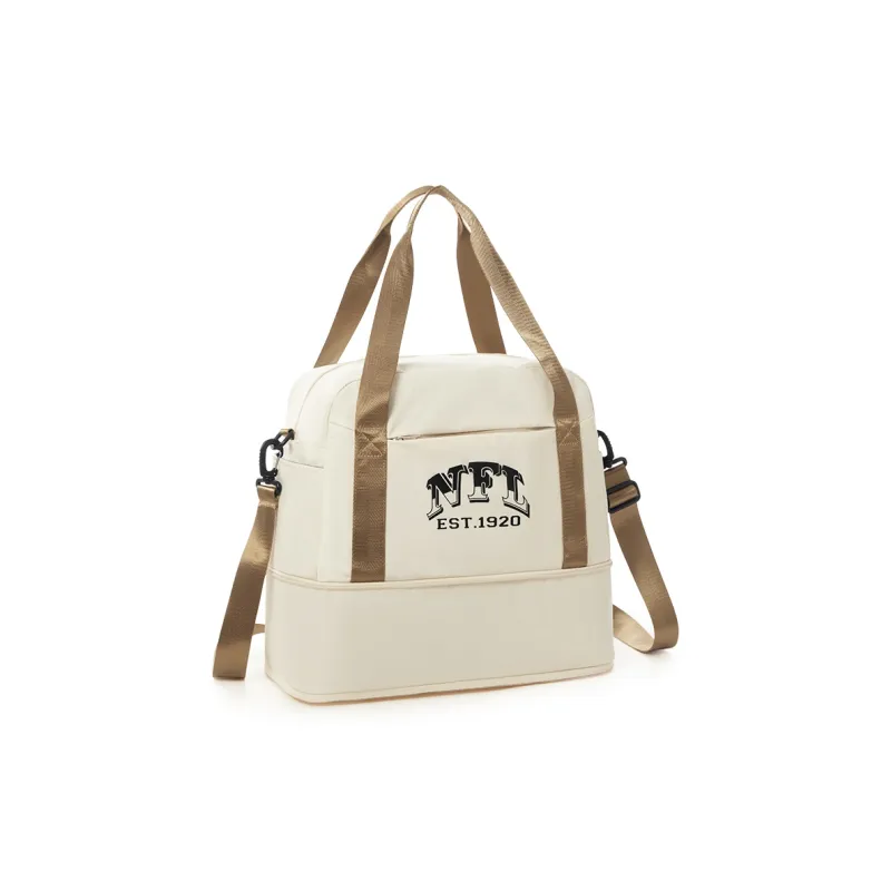 NFL Fabric Gym Bag, Travel Bag, Shoulder Bag, Crossbody Bag Tubas Unisex Ecru & Brown-2