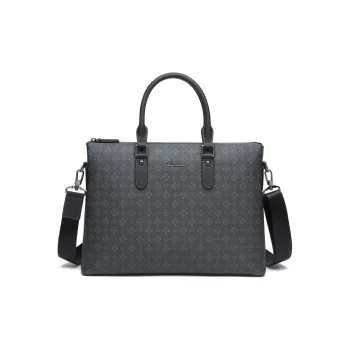 SEPTWOLVES Cow Leather Portable Crossbody Briefcase Men's Black