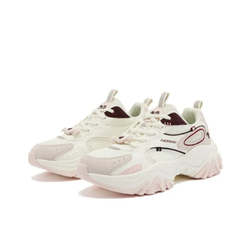 QIAODAN Hard Candy Shoes Cushioned Wear Resistant Breathable Low Top Casual Shoes Women's White Red-1