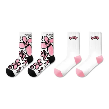PLAN IN Mid Calf Socks Unisex 2 Pack