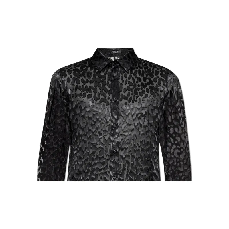 VERSACE Leopard Printed Button Up Shirt-5