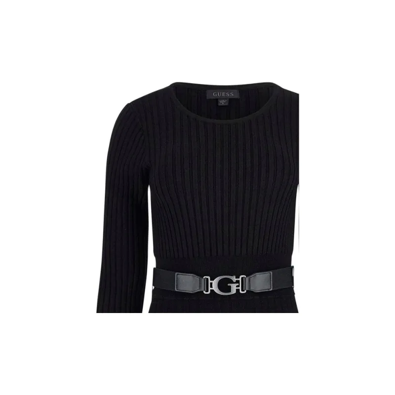 GUESS Long Sleeved Dresses Women's Black-4