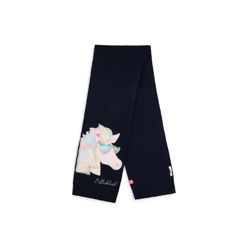 Billieblush Unicorn Embroidered Ribbed Scarf-0
