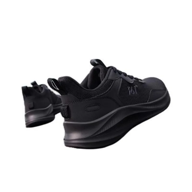 361° Cushioned Wear Resistant Breathable Rebound Low Top Sprint Running Shoes Men's Black-3