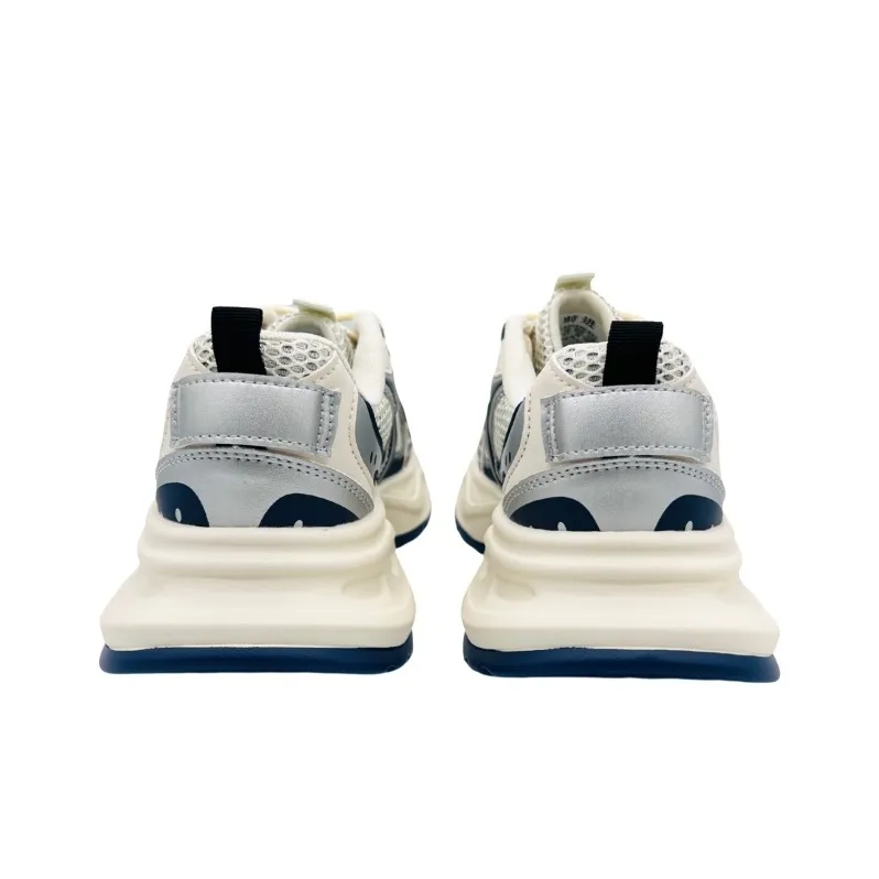 QIANJIN Breathable Mid Top Chunky Sneakers Women's Light Blue-4