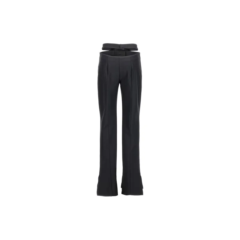 Mugler High Waist Cut Out Detailed Trousers-1