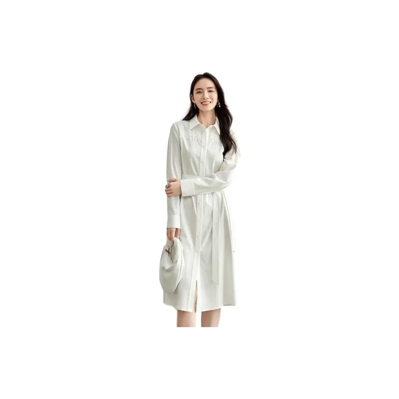 SENTUBILA Long Sleeved Dresses Women's Ecru-2