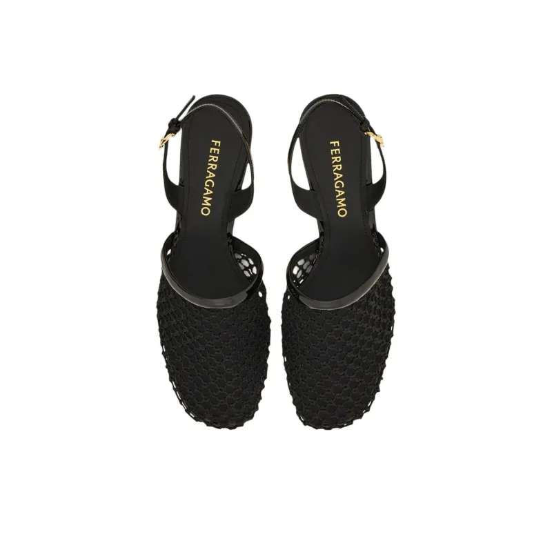 Ferragamo 40mm Mesh Leather Slingbacks Women's-4