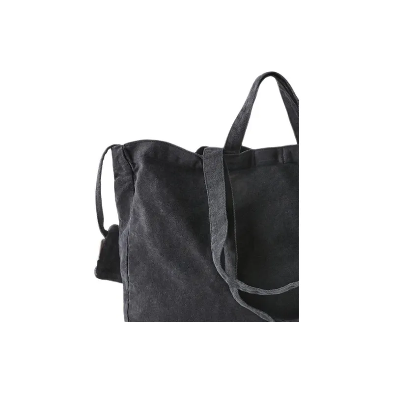 ZARA Little Elf™ Collaboration Cotton Tote Bag Shopping Bag Handbag Shoulder Bag Regular Women's Gray-4
