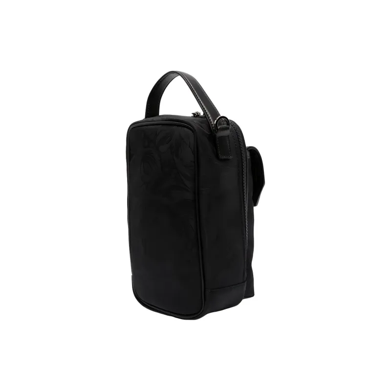 FANSIZHE Barocco Recycled Nylon With Calfskin Shoulder Bag Crossbody Bag Handbags Men's Black-1