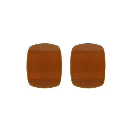 SAINT LAURENT Brass Resin Earrings Women's Brown