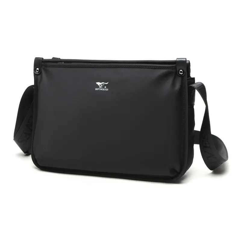 SEPTWOLVES Fabric Shoulder Bag Crossbody Bag Men's Black-1