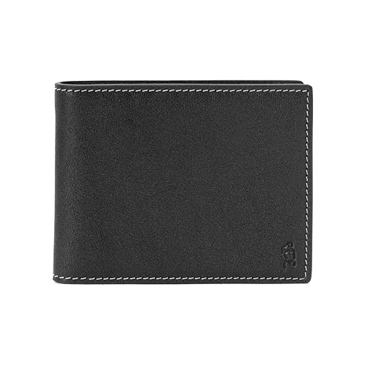 VANESSA HOGAN Top Grain Cow Leather Card Holder Portable Money Clip Wallet Unisex Cocoa Red/Brown/Obsidian Black-5
