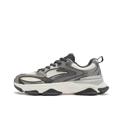 QIAODAN Dry Cushioned Slip Resistant Breathable Low Top Casual Shoes Men's White Silver