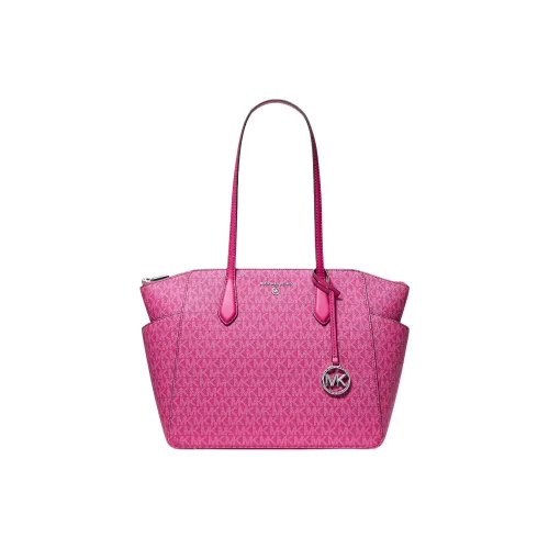 MICHAEL KORS MARILYN Coated Canvas tote Liuto Bag Shopping Bag Handbag Shoulder Bag Medium Size Women's Rose Red