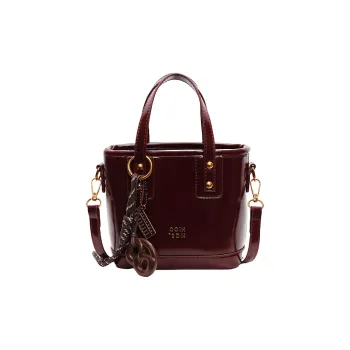 SURELAPTOP PU Handbag Regular Women's Coffee/Brown