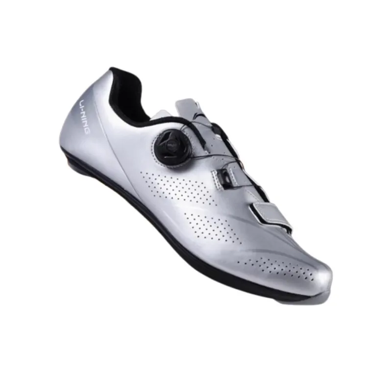LiNing Anti Slip Wear Resistant Low Top Cycling Shoes Men's Silver-2
