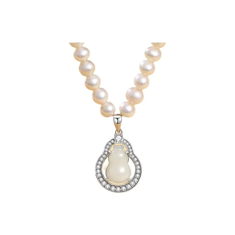 Royal Heaven's Choice Hetian Jade Necklaces Pale Greenish White Jade Unisex-0