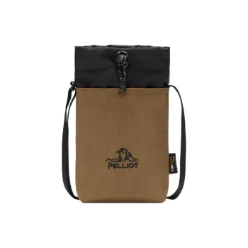 PELLIOT CORDURA Fabric Crossbody Bag Unisex Obsidian Black/Palm Brown