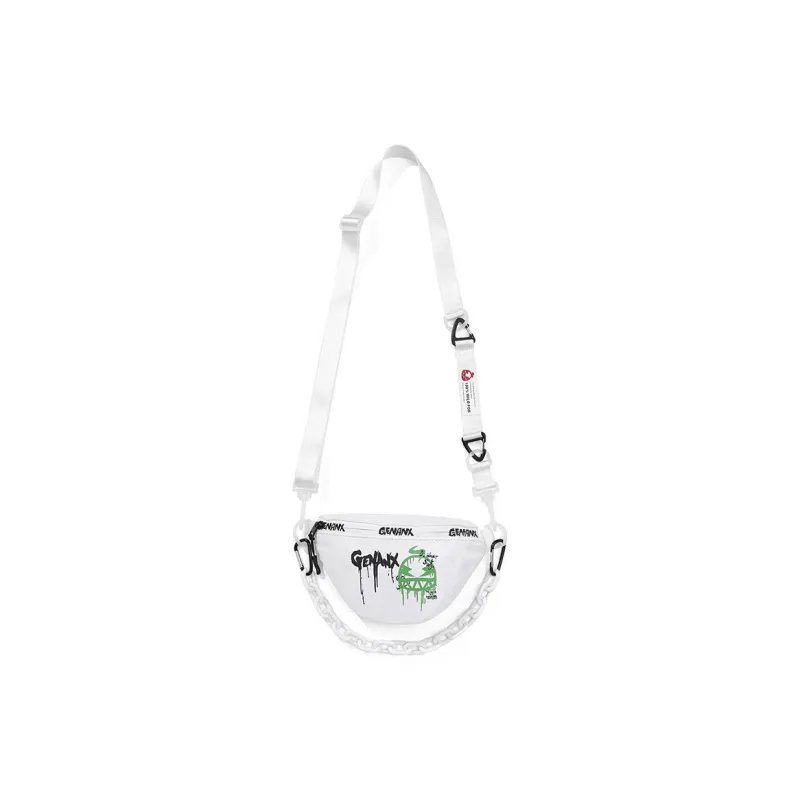 GENANX Polyester Polyamide Shoulder Bag Crossbody Bag Small Size Unisex Black/White-5