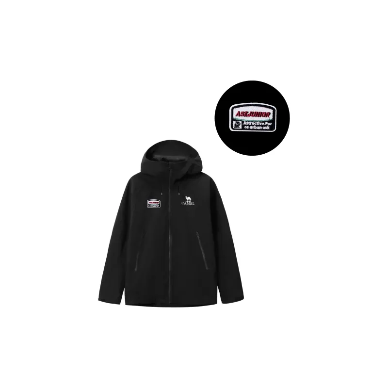 CAMEL All weather Waterproof And Windproof To Keep Warm Windbreaker Jacket Unisex Black-2