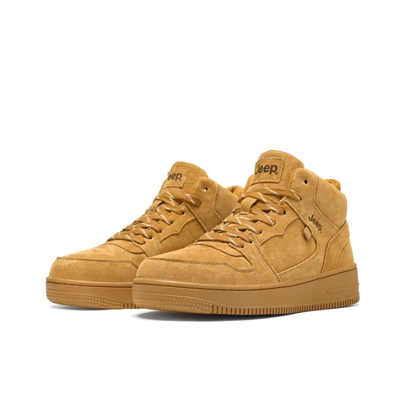 Jeep Air Force One Anti Slip And Wear Resistant Height Increasing Mid Top Skateboard Shoes Unisex-1