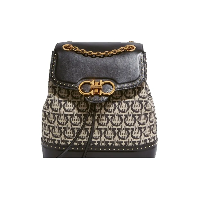 FERRAGAMO Cow Leather Shoulder Bag Backpack Women's Multicolor-4